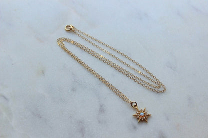 Star Opal Necklace, Gold Opal Necklace, Gold Star Necklace, Mindfulness Gift, Minimalist Necklace, Simplistic Necklace, 21st birthday gift