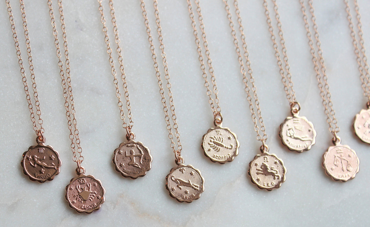 Rose Gold Zodiac Necklace, Horoscope Necklace, Zodiac Disc Necklace, Zodiac Constellation Necklace, Astrology Necklace, Zodiac Sign Necklace