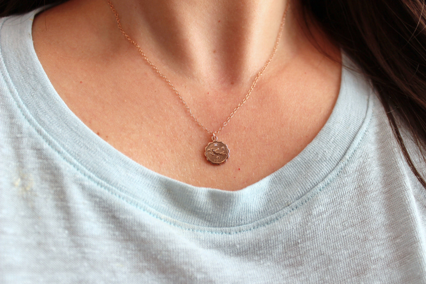 Rose Gold Zodiac Necklace, Horoscope Necklace, Zodiac Disc Necklace, Zodiac Constellation Necklace, Astrology Necklace, Zodiac Sign Necklace