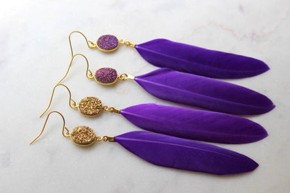 Gold Druzy Earrings