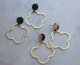 Gold Clover Earrings, Gold Cross Earrings, Gold Stud Earrings, Resin Acrylic Stud Earrings, Clover Stud Earrings, Gold Clover Jewelry