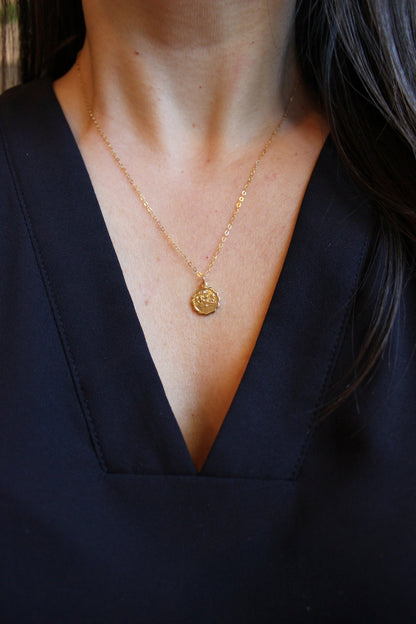 Virgo, Virgo Necklace, Gold Virgo Jewelry, Virgo Coin Necklace, Virgo Zodiac Necklace, Virgo Celestial Jewelry, Virgo Astrology Gift