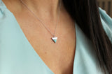 Silver Triangle Necklace, Silver Triangle Jewelry, Gemstone Necklace, Gemstone Jewelry, Geometric Necklace, Geometric Jewelry Dainty Jewelry