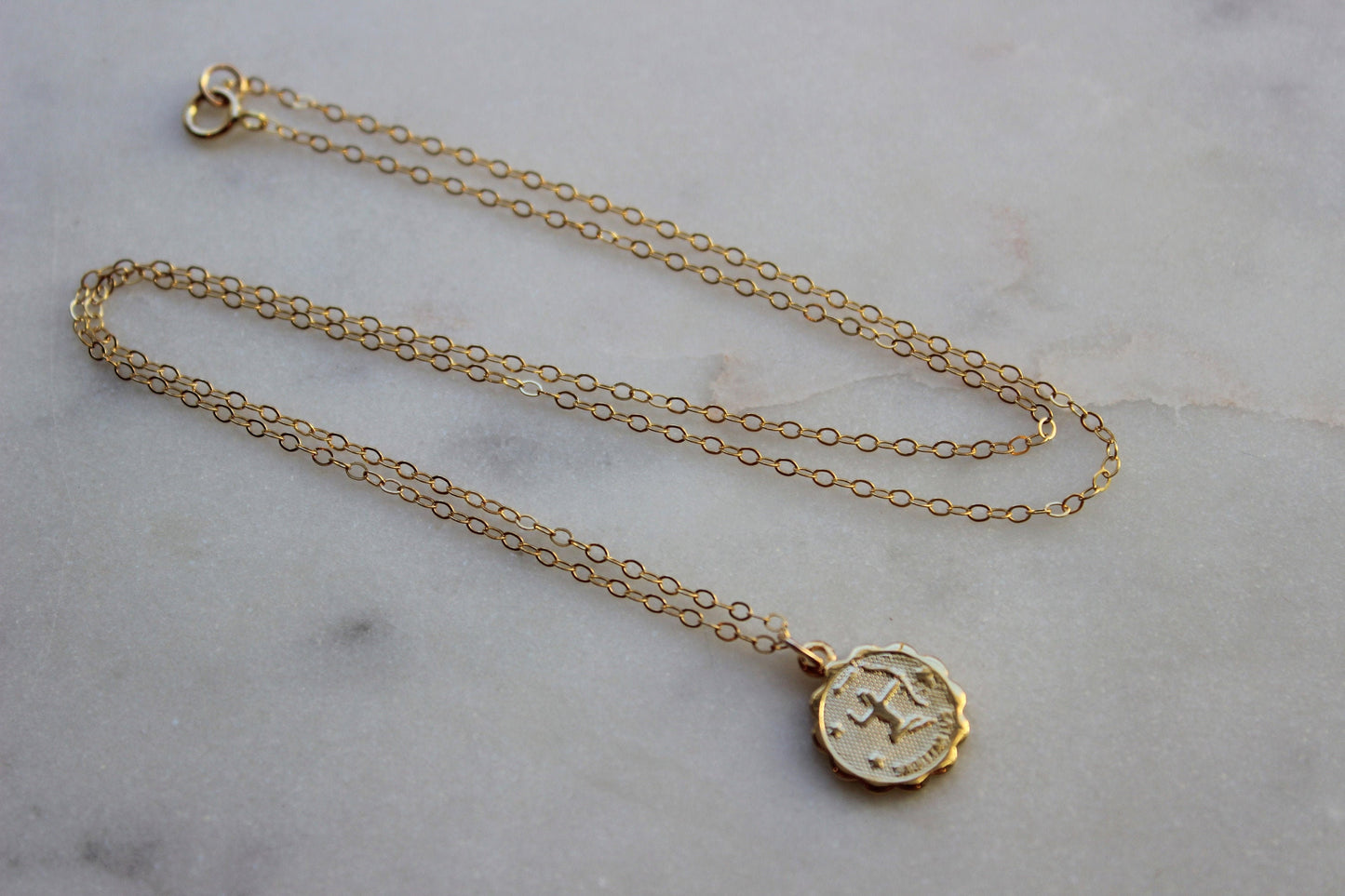 Sagittarius, Sagittarius Necklace, Gold Sagittarius Jewelry, Sagittarius Coin Necklace, Zodiac Necklace, Sagittarius Celestial Jewelry Gift