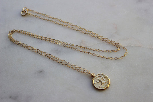 Sagittarius, Sagittarius Necklace, Gold Sagittarius Jewelry, Sagittarius Coin Necklace, Zodiac Necklace, Sagittarius Celestial Jewelry Gift