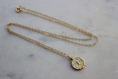 Sagittarius, Sagittarius Necklace, Gold Sagittarius Jewelry, Sagittarius Coin Necklace, Zodiac Necklace, Sagittarius Celestial Jewelry Gift