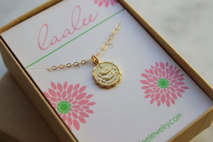 Gemini, Gemini Necklace, Gold Gemini Jewelry, Gemini Coin Necklace, Gemini Zodiac Necklace, Gemini Celestial Jewelry, Gemini Astrology Gift