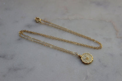 Cancer, Cancer Necklace, Gold Cancer Jewelry, Cancer Coin Necklace, Cancer Zodiac Necklace, Cancer Celestial Jewelry, Cancer Astrology Gift