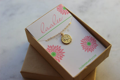 Virgo, Virgo Necklace, Gold Virgo Jewelry, Virgo Coin Necklace, Virgo Zodiac Necklace, Virgo Celestial Jewelry, Virgo Astrology Gift