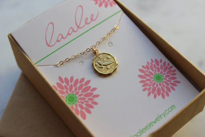 Virgo, Virgo Necklace, Gold Virgo Jewelry, Virgo Coin Necklace, Virgo Zodiac Necklace, Virgo Celestial Jewelry, Virgo Astrology Gift