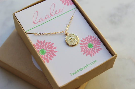 Pisces, Pisces Necklace, Gold Pisces Jewelry, Pisces Coin Necklace, Pisces Zodiac Necklace, Pisces Celestial Jewelry, Pisces Gift, Astrology