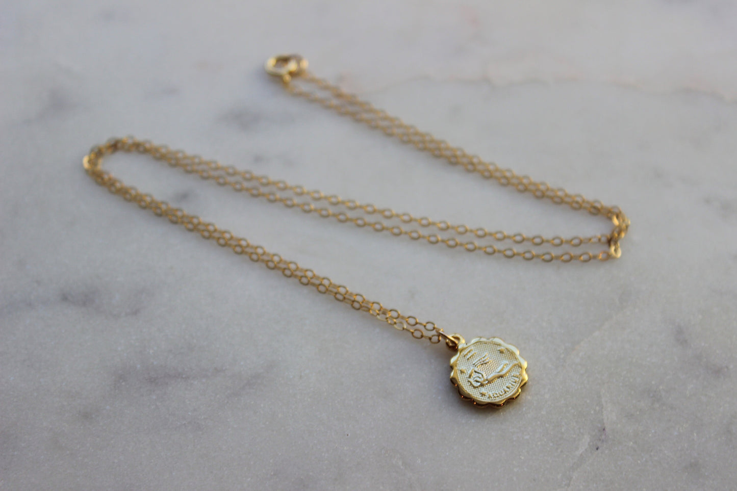 Aquarius, Aquarius Necklace, Gold Aquarius Jewelry, Aquarius Coin Necklace, Zodiac Necklace, Aquarius Celestial Jewelry, Aquarius Gift