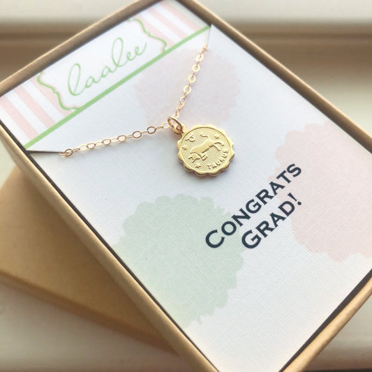 Social Distance Graduation Gift, Quarantine Graduation Gift, Celestial Jewelry, Gold Zodiac Necklace, Social Distancing, Graduate Gift