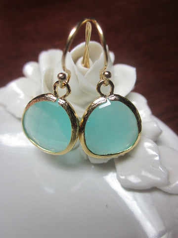Pacific Aqua Mint Earrings Blue - Bridesmaid Earrings Wedding Earrings Mint Wedding Jewelry Bridesmaid Jewelry Gift