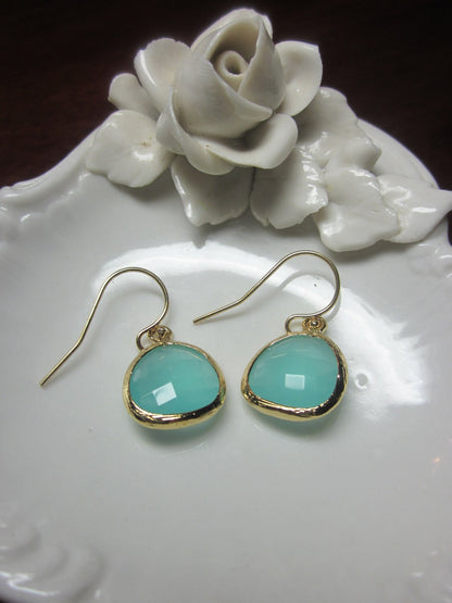 Pacific Aqua Mint Earrings Blue - Bridesmaid Earrings Wedding Earrings Mint Wedding Jewelry Bridesmaid Jewelry Gift