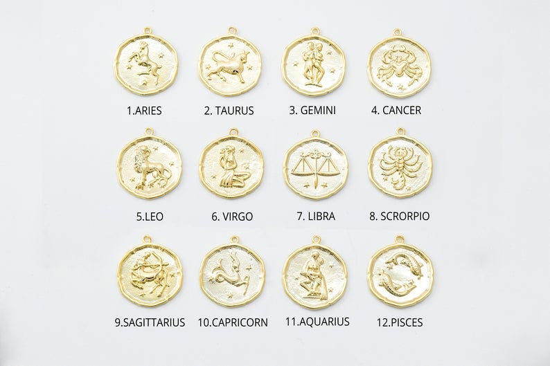 Astrology Sign Necklace, Astrology Disk Necklace, Zodiac Sign Necklace, Paperclip Choker Necklace, Paperclip Jewelry, Gold Zodiac Jewelry