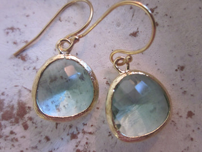 Prasiolite Earrings Green Gold Filled Earwires - Bridesmaid Earrings - Wedding Earrings - Valentines Day Gift