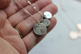 Layered Birth Flower Necklace, Personalized Birth Flower Jewelry, Stacked Disc Jewelry, Mothers Day Gift, Mother Necklace, Grandma Necklace