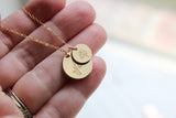 Layered Birth Flower Necklace, Personalized Birth Flower Jewelry, Stacked Disc Jewelry, Mothers Day Gift, Mother Necklace, Grandma Necklace