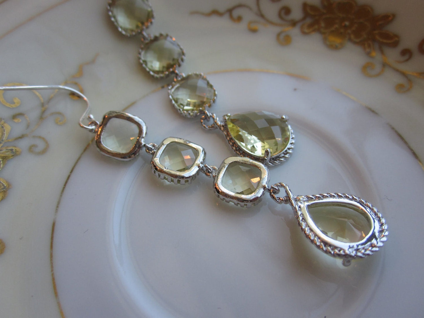 Citrine Earrings Yellow Earrings - 4 tier earrings - Sterling Silver - Bridesmaid Earrings - Wedding Earrings - Valentines Day Gift