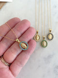 Crystal Virgin Mary Necklace, Gold Virgin Mary Jewelry, Religious Jewelry, Mothers Day Religious Gift, Confirmation Gift, Religious Necklace