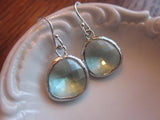 Prasiolite Earrings Green Silver Plated - Sterling Silver Earwires - Bridesmaid Earrings Wedding Earrings Bridal Earrings Christmas Gift