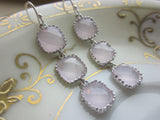 Opal Pink Earrings Light Pink Silver - Wedding Earrings - Bridesmaid Earrings - Bridal Earrings - Valentines Day Gift