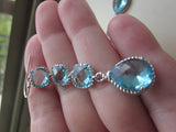 Aquamarine Earrings Blue Aqua Earrings - 4 tier earrings - Sterling Silver - Bridesmaid Earrings - Wedding Earrings - Bridal Earrings