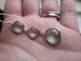 Prasiolite Earrings Green Silver - Three Tier Earrings - Bridesmaid Earrings - Wedding Earrings