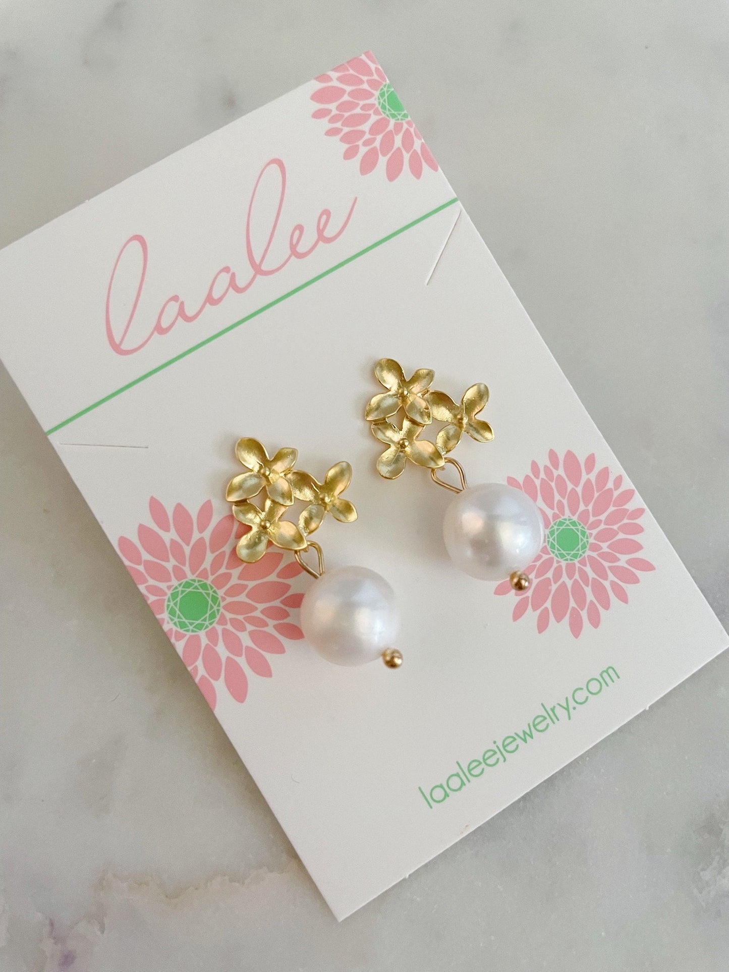 Gold Bridal Earrings, Gold Wedding Earrings, Flower Earrings, Blossom Earrings, Pearl Earrings, Bridesmaid Jewelry, Gold Bridal Jewelry