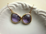 Amethyst Earrings Gold Purple Earrings - Bridesmaid Earrings - Bridal Earrings - Wedding Earrings - Valentines Day Gift - Gift under 30