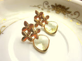 Citrine Earrings Yellow Gold Cherry Blossom - Sterling Silver Posts - Bridesmaid Earrings - Bridal Earrings - Wedding Jewelry