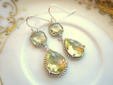 Citrine Earrings Yellow Silver Earrings - Sterling Silver Earwires - Bridesmaid Earrings Wedding Earrings Valentines Day Gift