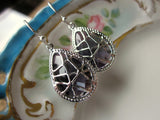 Amethyst Earrings Purple Silver Twisted - Bridesmaid Earrings - Wedding Earrings - Bridesmaid Jewelry