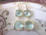 Green Prasiolite Earrings Gold  - Bridesmaid Earrings Wedding Earrings Bridesmaid Jewelry Gift