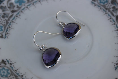 Tanzanite Earrings Purple Earrings Silver - Bridesmaid Earrings - Bridal Earrings - Wedding Earrings - Valentines Day Gift - Gift for her