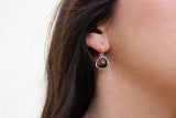 Smoky Brown Earrings Silver Plated - Sterling Silver Earwires - Bridesmaid Earrings - Bridal Earrings - Wedding Jewelry