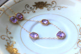 Lavender Bracelet Gold Plated Purple Lilac Bracelet - Bridesmaid Gift - Bridesmaid Bracelet - Bridesmaid Jewelry - Lavender Wedding Jewelry