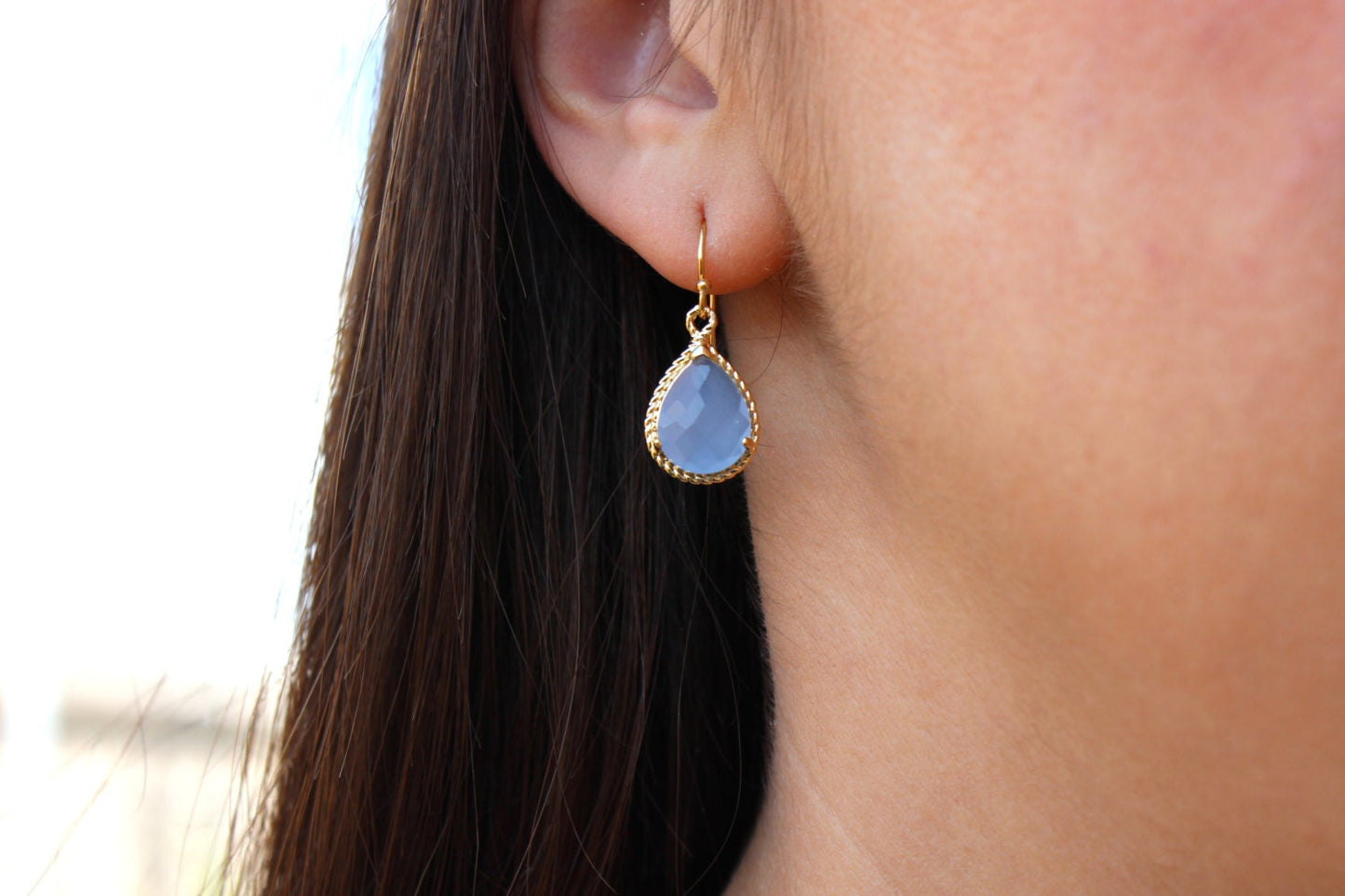 Periwinkle Earrings Gold Lavender Blue Earrings Bridesmaid Earrings Wedding Earrings Bridesmaid Jewelry Gift Wedding Jewelry