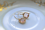 Dainty Champagne Blush Earrings Gold Plated - Peach Bridesmaid Earrings - Wedding Earrings - Champagne Wedding Jewelry, Miniatures Market