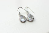 Silver Crystal Earrings Clear - Teardrop Earrings - Wedding Bridesmaid Earrings - Bridal Earrings - Wedding Jewelry - Bridesmaid Jewelry