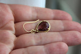 Eggplant Plum Earrings Purple Gold Teardrop Earrings Bridesmaid Earrings Eggplant Wedding Earrings Plum Jewelry Valentines Day Gift