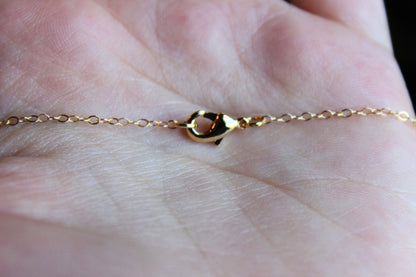 Dainty Prasiolite Green Necklace Gold Filled Chain - Bridesmaid Necklace - Wedding Jewelry - Valentines Day Gift - Gift under 25