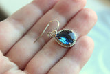 Sapphire Earrings Navy Blue Teardrop Silver Jewelry - Blue Bridesmaid Jewelry - Bridesmaid Earrings - Bridal Earrings - Wedding Earrings