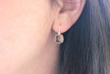 Dainty Small Champagne Blush Earrings Silver - Peach Bridesmaid Earrings - Wedding Earrings - Champagne Wedding Jewelry - Bridal Earrings
