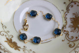 Sapphire Bracelet Gold Plated Navy Blue Bracelet - Bridesmaid Gift - Bridesmaid Bracelet - Bridesmaid Jewelry Navy Sapphire Wedding Jewelry