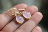 Blush Pink Jewelry Gold Bridesmaid Earrings - Blush Pink Earring - Bridesmaid Jewelry - Pink Earings - Wedding Jewelry - Wedding Earrings OT