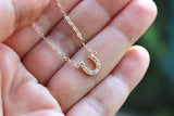 Gold Horseshoe Necklace - Gold Horse Shoe Jewelry - Horseshoe Charm - Simple Dainty Charm Necklace Jewelry - Gold Bridesmaid Gift under 25