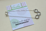 Silver Crystal Bracelet - Bridesmaid Gift Crystal Wedding Jewelry - Clear Bridesmaid Bracelet Silver Jewelry Accessories Gift under 30