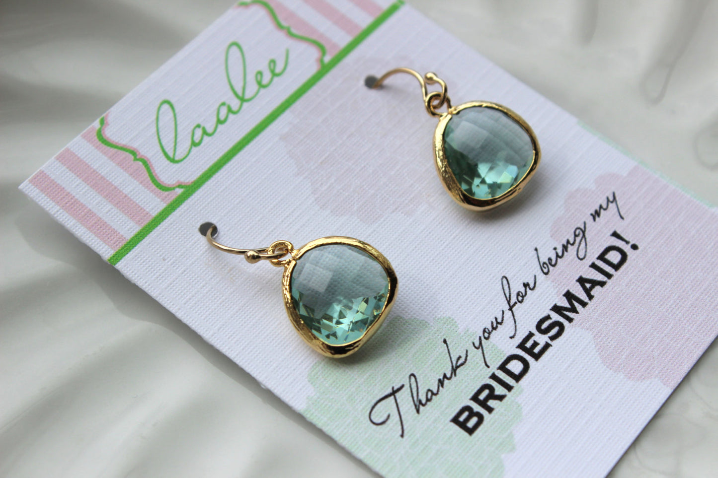 Gold Prasiolite Green Earrings Wedding Jewelry Light Green Bridesmaid Earrings Gift Prasiolite Bridal Jewelry Personalized Gift Under 25